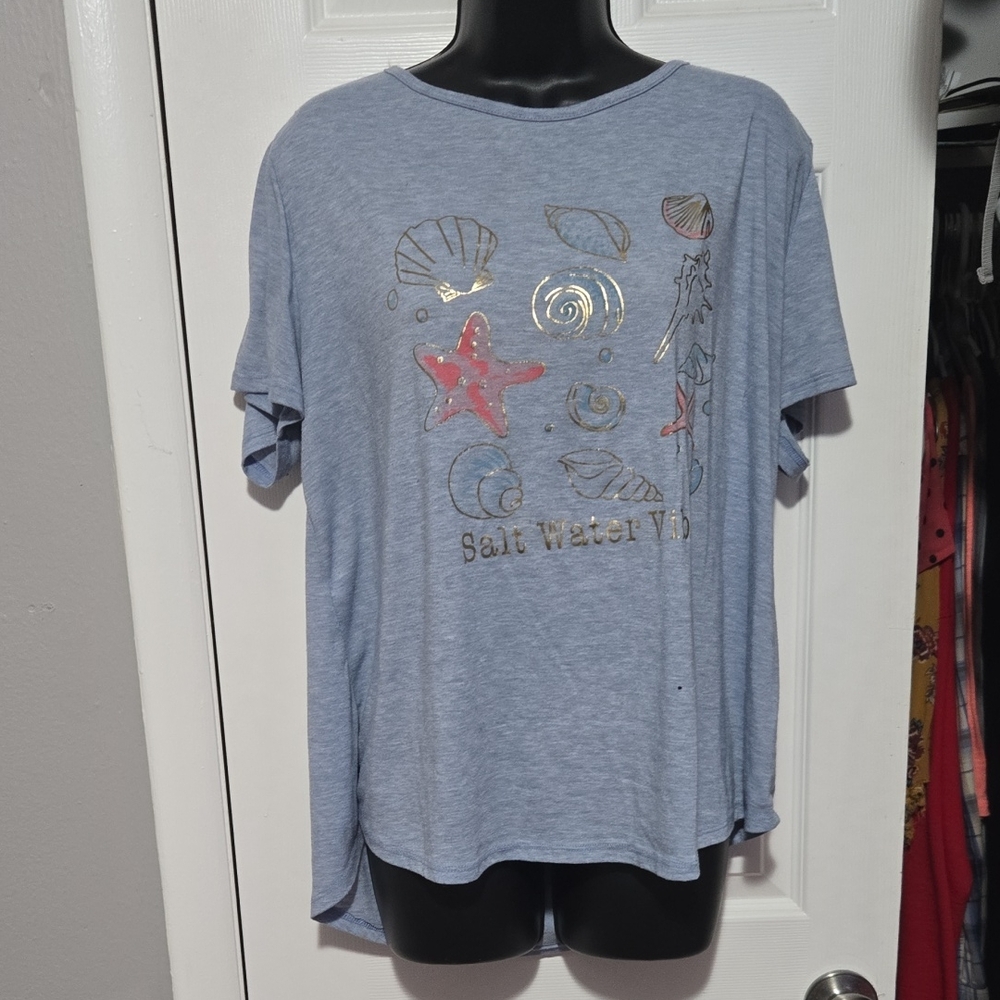 Salt Water Vibes Blue Short Sleeve Tee